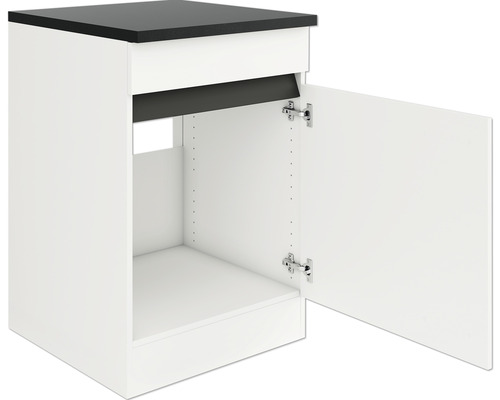 Meuble sous-évier Optifit Luca932 60 x 60 x 88 cm façade blanc mat corps blanc