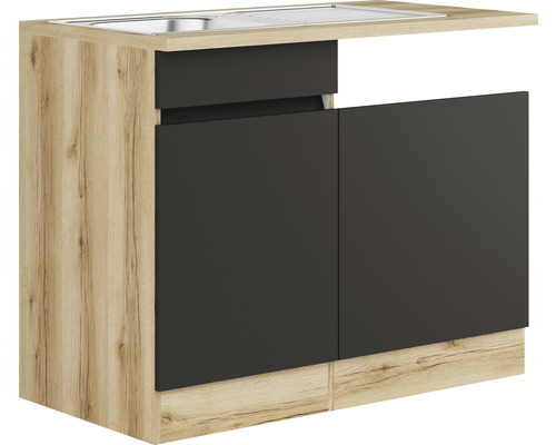 Évier de cuisine avec meuble bas et deux portes