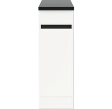 Meuble sous-lavabo en blanc avec dessus foncé