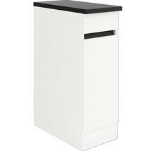 Meuble bas blanc avec tiroir et plateau noir