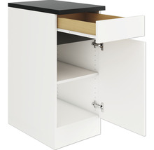 Meuble bas avec tiroir et porte pivotante Optifit Luca932 40 x 60 x 88 cm façade blanc mat corps blanc-thumb-0