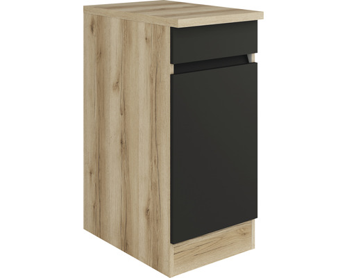 Meuble bas Optifit avec tiroir et porte pivotante Noah420 lxpxh 40 x 60 x 88 cm anthracite mat démonté tirant réversible Meuble bas Optifit avec tiroir et porte pivotante Noah420 lxpxh 40 x 60 x 88 cm anthracite mat démonté tirant réversible