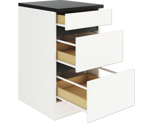 Optifit Auszugunterschrank Luca932 BxTxH 50x60x88 cm weiß matt zerlegt