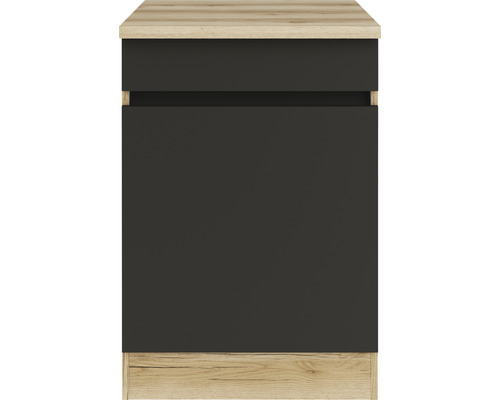 Optifit Unterschrank mit Schublade und Drehtür Noah420 BxTxH 60 x 60 x 88 cm anthrazit matt zerlegt Anschlag reversibel KLNO U606-0+