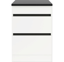 Meuble bas à tiroirs coulissants Optifit Luca932 60 x 60 x 88 cm façade blanc mat corps blanc-thumb-0
