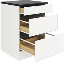 Meuble bas à tiroirs coulissants Optifit Luca932 60 x 60 x 88 cm façade blanc mat corps blanc-thumb-2