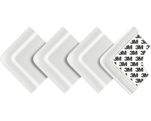 Quatre protections d''angle en plastique avec surfaces adhésives 3M