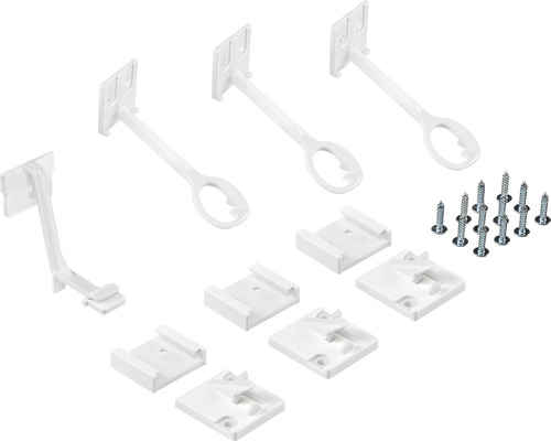 Sécurité pour tiroir et armoire à visser blanc 8 pièces Kit de fixation pour tubes et radiateurs, vis incluses