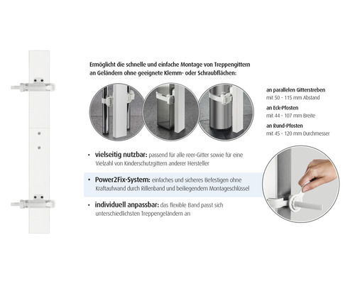 Reer Kit de montage de barrière d''escalier pour rampes sans surface de serrage
