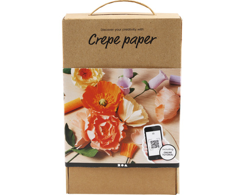 Boîte en carton de papier crépon pour la fabrication de fleurs en papier, tutoriel en ligne inclus