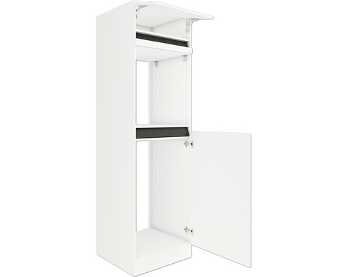Caisson pour four/réfrigérateur encastrable de 88 Optifit Luca932 60 x 57,1 x 206,8 cm façade blanc mat corps blanc