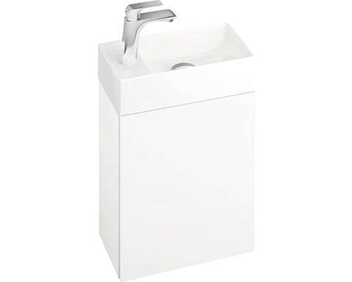 Meuble sous-vasque RAVAK Veda couleur de façade blanc brillant 400 x 450 x 220 mm Meuble-lavabo avec meuble sous-vasque et robinetterie