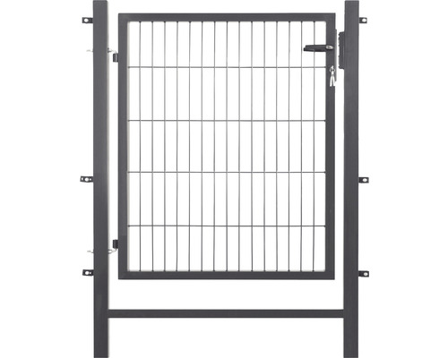 Portillon grillagé simple 100 x 100 cm y compris 2 poteaux de portail 6 x 6 cm anthracite