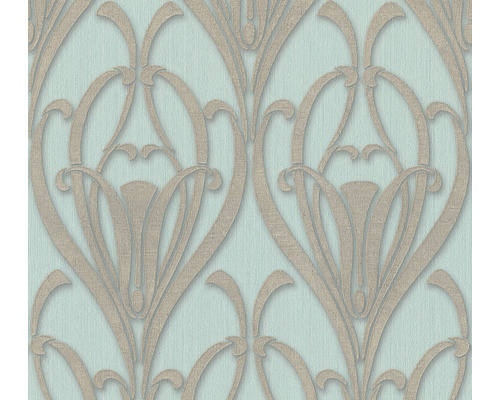 Papier peint intissé 38091-2 Mata Hari ornement baroque vert Papier peint à motif floral