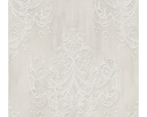 Papier peint intissé 38096-2 Mata Hari ornement baroque crème Papier peint avec motif de lustre