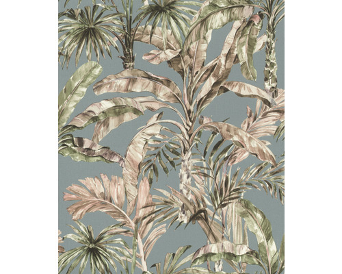 Vliestapete 485257 Florentine III Palmen blau Tapete mit tropischem Pflanzenmuster