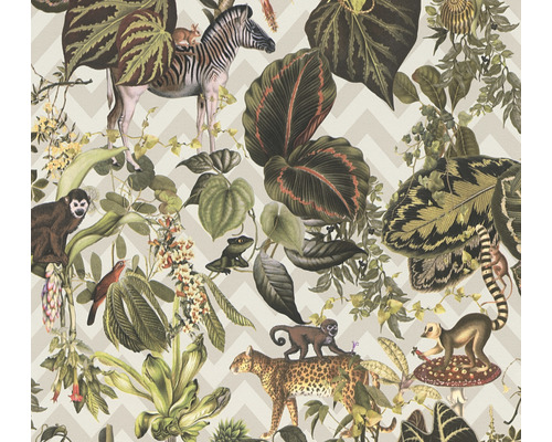 Papier peint intissé 37990-3 Michalsky 4 - Change is good jungle beige vert