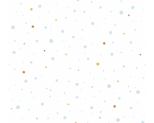Papier peint intissé 38116-2 Little Love points bleu jaune Motif à pois, conception de papier peint