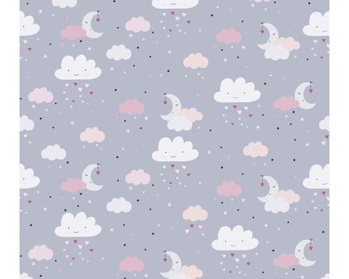 Papier peint intissé 38125-1 Little Love ciel gris rose