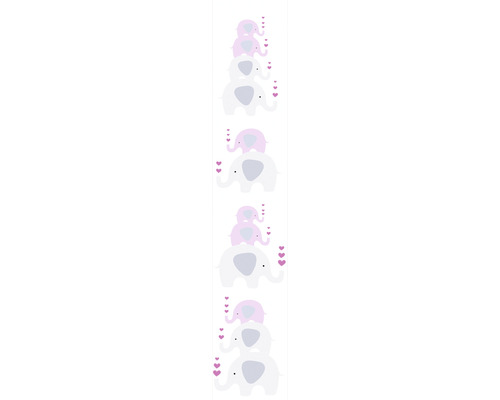 Papier peint intissé 38135-2 Little Love éléphants rose Image murale décorative avec des motifs d''éléphants et de cœurs