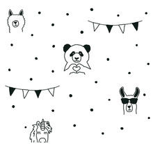Vliestapete 38138-2 Little Love Punkte & Tiere schwarz weiß