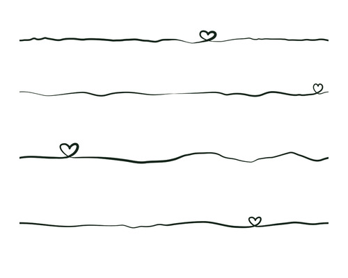 Papier peint intissé 38140-3 Little Love coeurs noir blanc Lignes décoratives avec motifs de cœurs