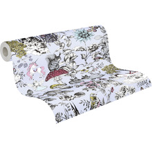 Tapetenrolle mit Einhorn-, Tier- und Pflanzenmotiven