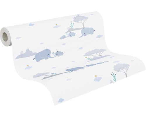 Tapetenrolle mit Elefantenmuster und Wüstenlandschaft