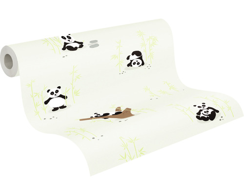 Tapetenrolle mit Panda- und Bambusmuster