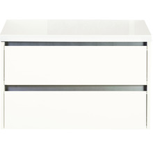 Meuble sous-vasque blanc avec deux tiroirs