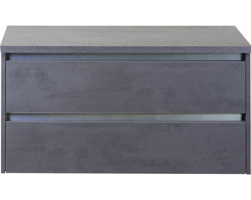 Waschtischunterschrank Sanox Dante BxHxT 100 x 53 cm x 45,7 cm Frontfarbe beton anthrazit Waschtischunterschrank Sanox Dante BxHxT 100 x 53 cm x 45,7 cm Frontfarbe beton anthrazit