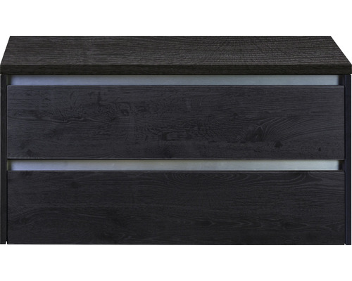 Meuble sous-vasque Sanox Dante couleur de façade black oak 100 x 53 x 45,7 cm
