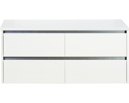 Waschtischunterschrank Sanox Dante BxHxT 120 x 53 cm x 45,7 cm Frontfarbe weiß hochglanz