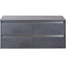 Meuble sous-lavabo gris avec quatre tiroirs