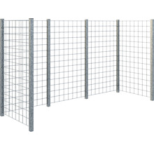 Clôture métallique avec treillis carré et poteaux