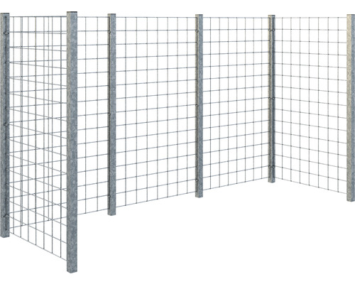 Clôture métallique avec treillis carré et poteaux