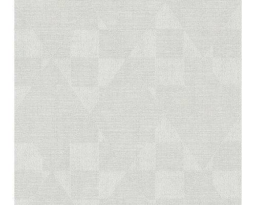 Papier peint intissé 38196-3 Titanium 3 motif rétro gris blanc Papier peint avec motif géométrique de triangles et de carrés
