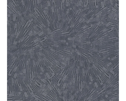 Papier peint intissé 38203-2 Titanium 3 3D graphique bleu Papier peint avec motif abstrait de lignes radiales