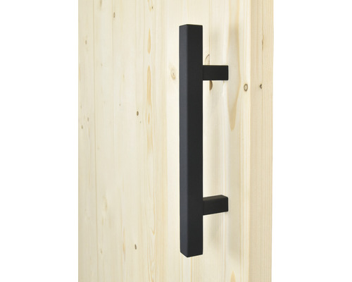 Türgriff aus Vierkantrohr auf Holztür