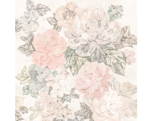 Papier peint panoramique intissé LJX5-008 Le Jardin Gardenia 5 pces 250 x 250 cm Motif floral façon peinture pour décoration murale