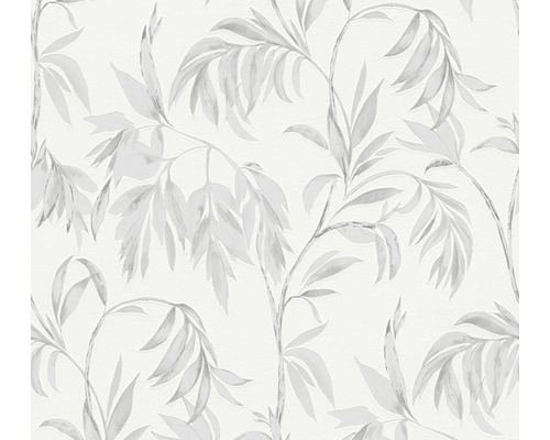 Papier peint intissé 37830-2 Attractive motifs feuilles gris blanc