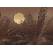Illustration mit Palmen und Sonne