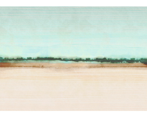 Papier peint panoramique intissé LJX7-049 Le Jardin Drift 7 pces 350 x 250 cm Motif de papier peint abstrait avec lignes horizontales et dégradés de couleurs