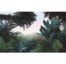 Papier peint jungle avec diverses plantes tropicales