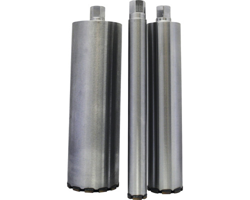 Trois couronnes de forage en métal de différentes tailles