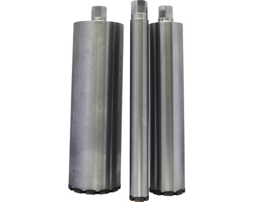 Trois carottes de forage métalliques pour perceuses