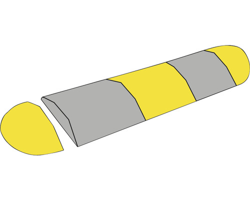 Fahrbahnschwelle Endstück PVC gelb H 50 mm
