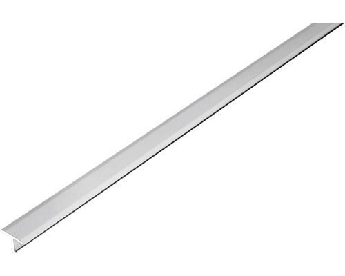 Profilé de séparation et de recouvrement Dural T-Floor aluminium longueur 100 cm hauteur 8 mm surface visible 14 mm argent