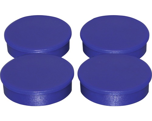 Aimants d'organisation Ø 30 mm, bleu, lot de 4
