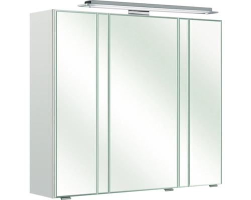 Spiegelschrank Pelipal 80 x 20 x 73 cm weiß hochglanz 3-türig LED IP 20